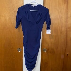 💜NWT RACHEL Rachel Roy Purple Rouched Dress